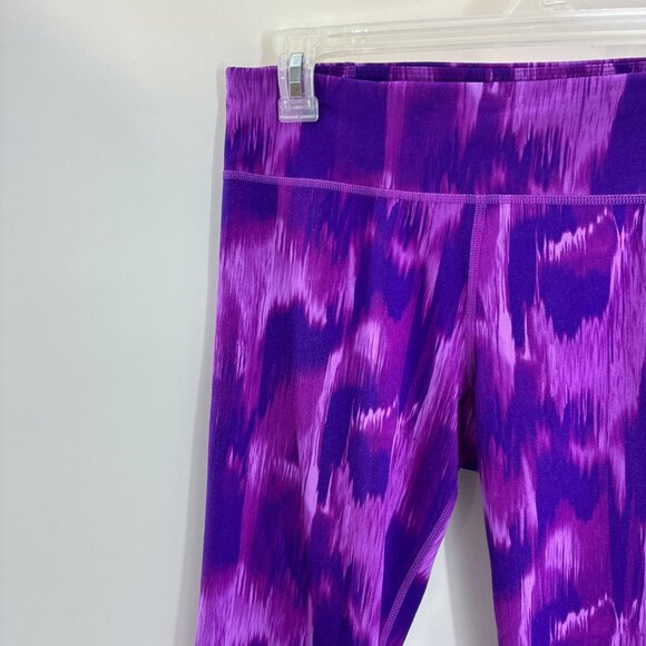 Under Armour Womens Leggings Purple Printed Capri Athletic Compression M - Picture 3 of 6